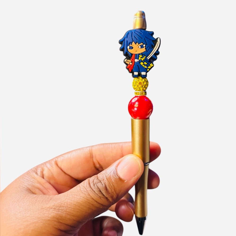 Handmade Gold Pen with Character Topper